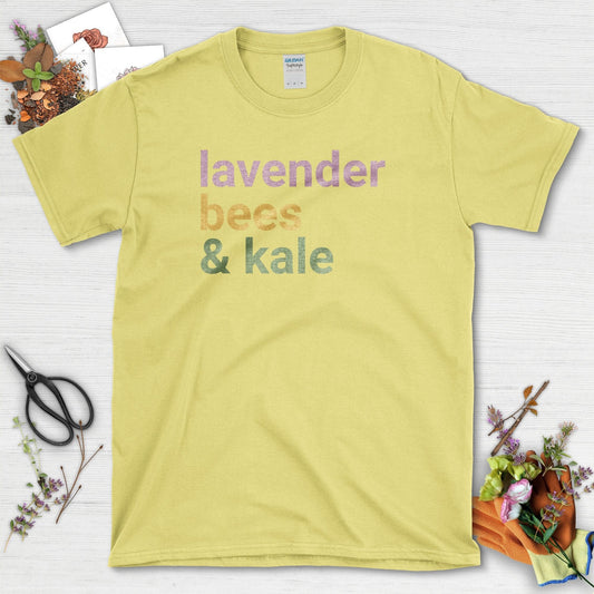 Lavender Bees & Kale T-Shirt Cornsilk / S T-Shirt