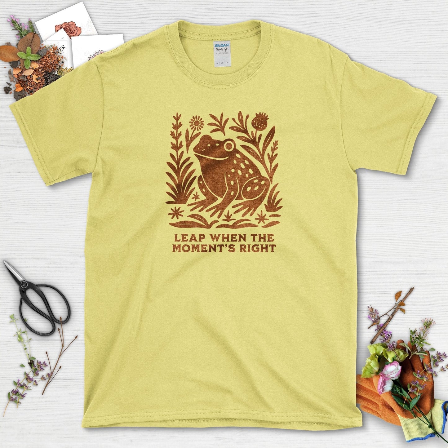 Leap When the Moment's Right T-Shirt Cornsilk / S Physical Item