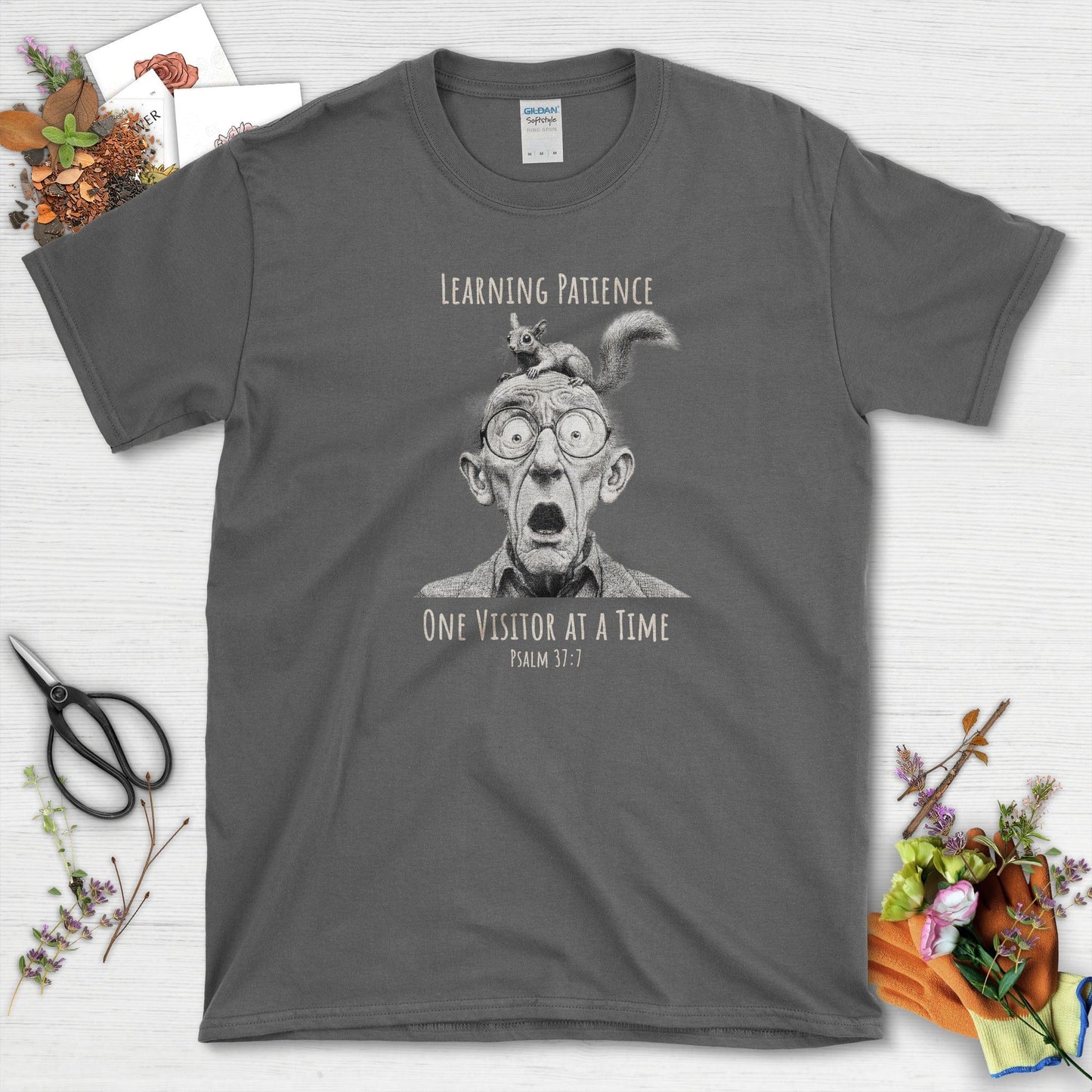 Learning Patience T-Shirt Essential Tees / S / Dark Heather Physical Item