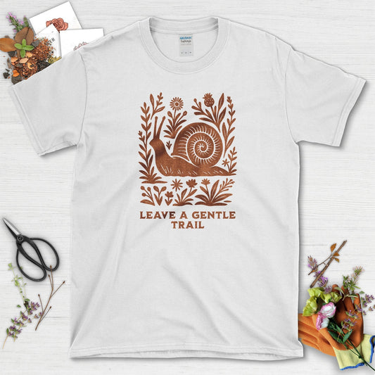 Leave a Gentle Trail T-Shirt White / S Physical Item