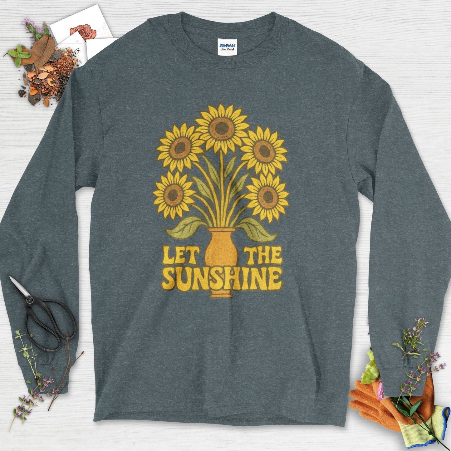 Let the Sunshine Garden Long Sleeve Dark Heather / S Physical Item