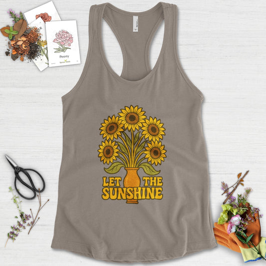 Let the Sunshine Garden Racerback Racerback / XS / Warm Grey Physical Item