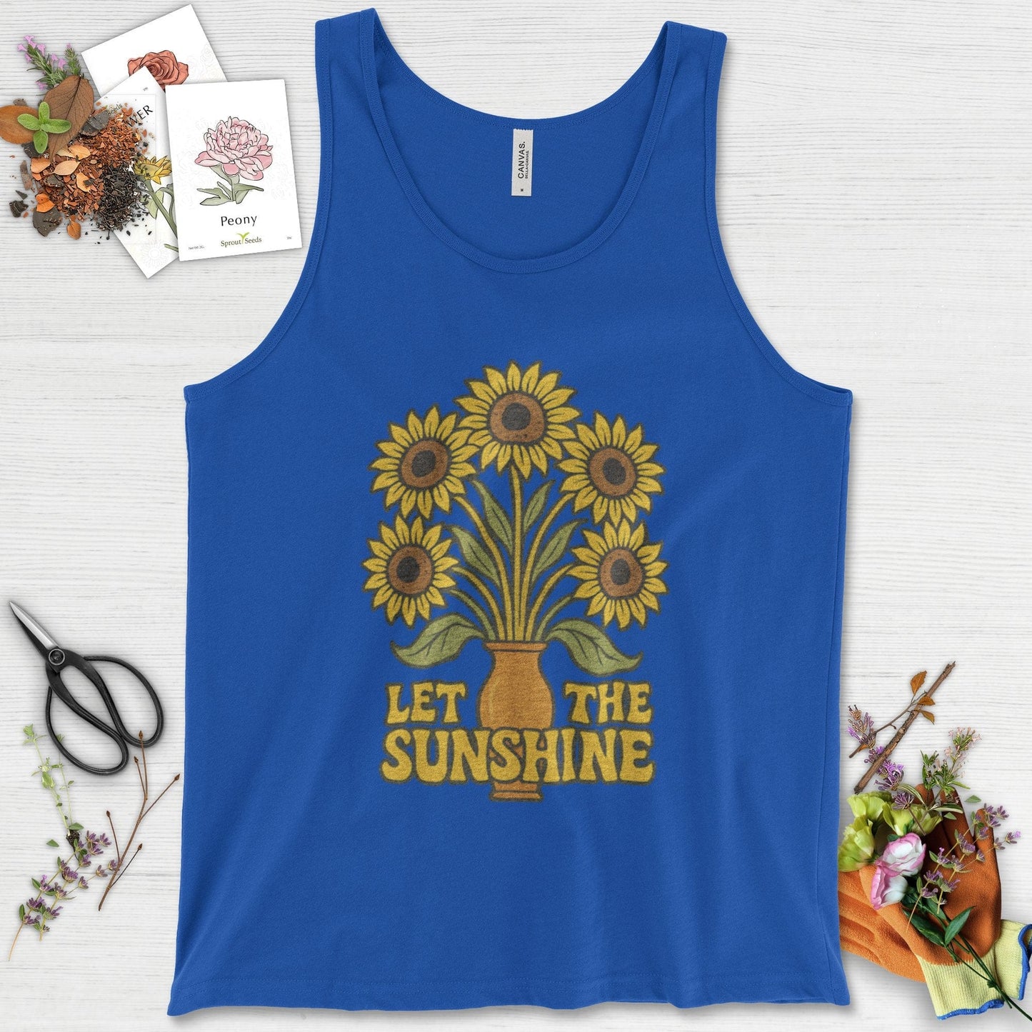 Let the Sunshine Garden Tank Top True Royal / XS Physical Item