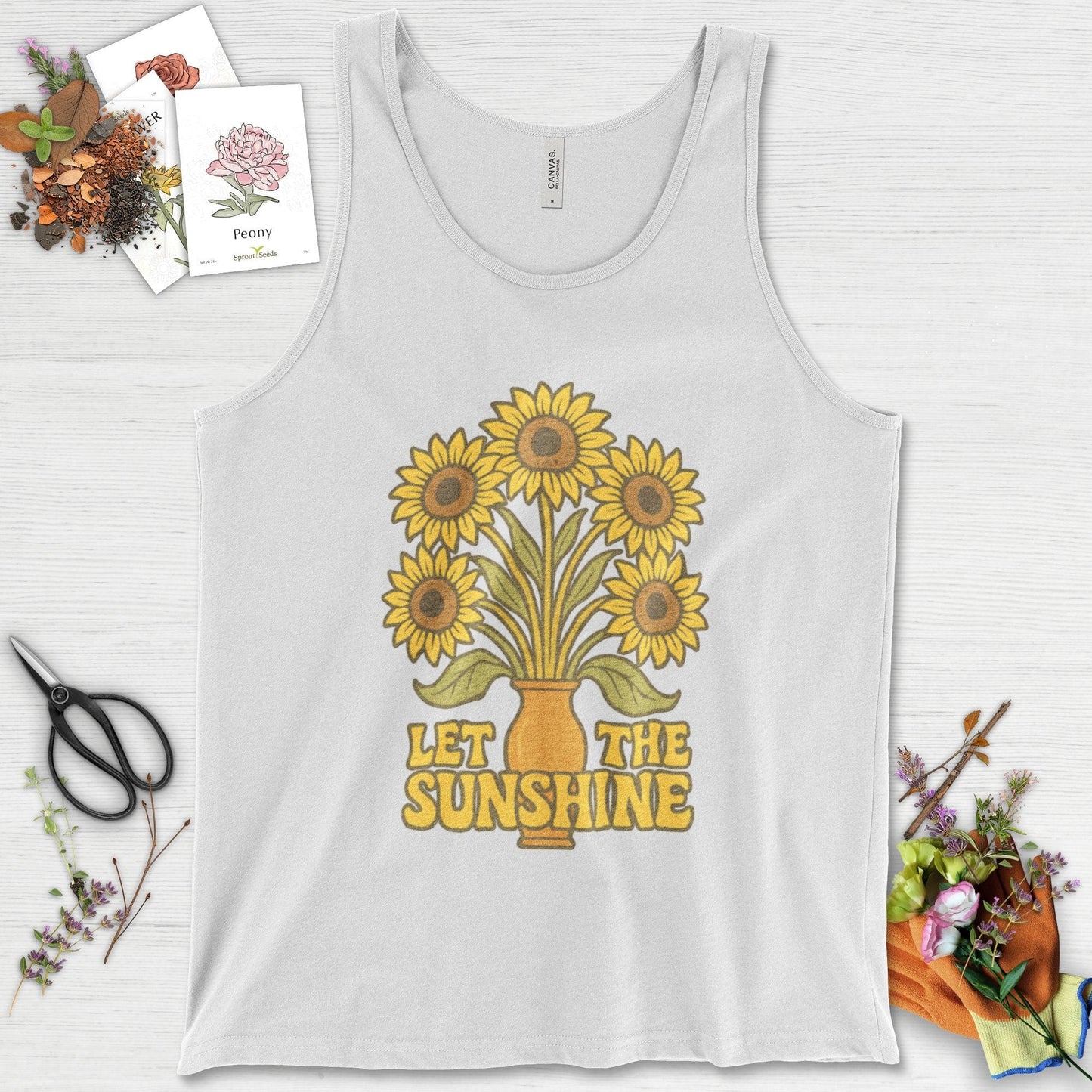 Let the Sunshine Garden Tank Top White / XS Physical Item