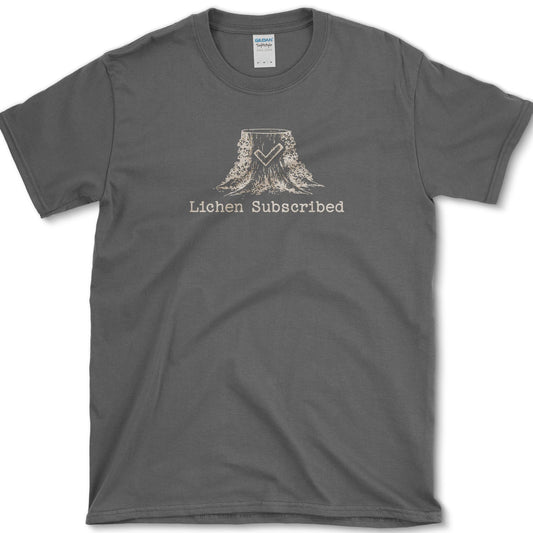 Lichen Subscribed T-Shirt S / Dark Heather Essential Tees
