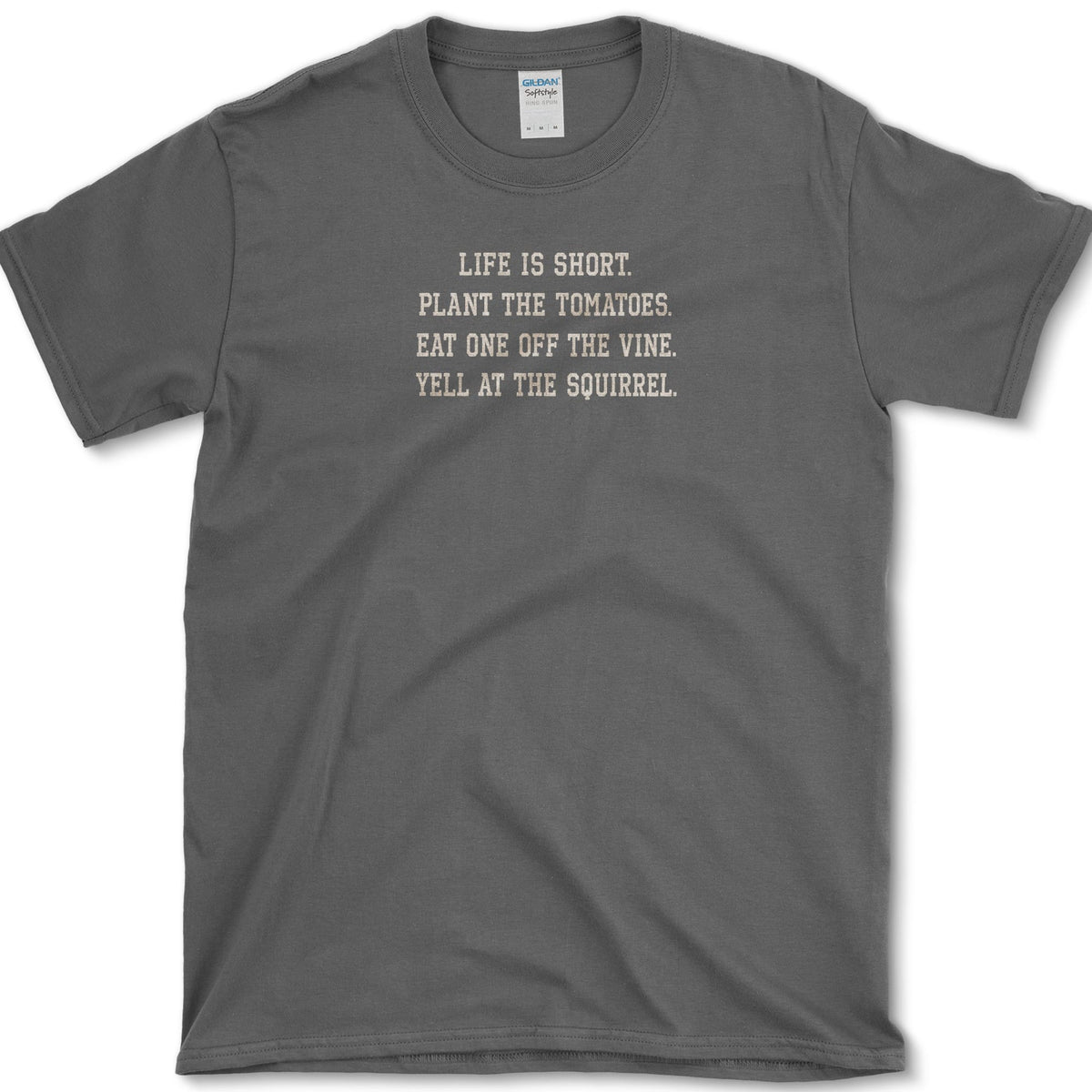Life Is Short Plant Tomatoes T-Shirt Dark Heather / S Essential Tees