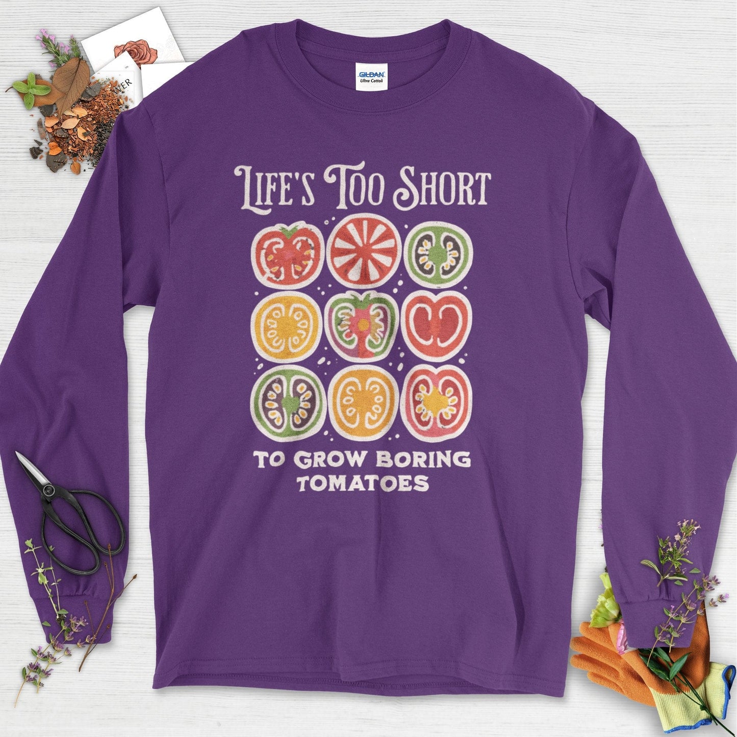 Life's Too Short Tomatoes Long Sleeve Purple / S Physical Item
