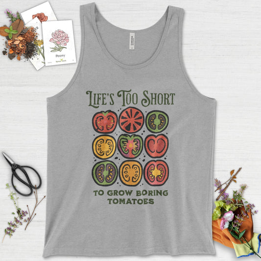 Life's Too Short Tomatoes Tank Top Athletic Heather / XS Physical Item