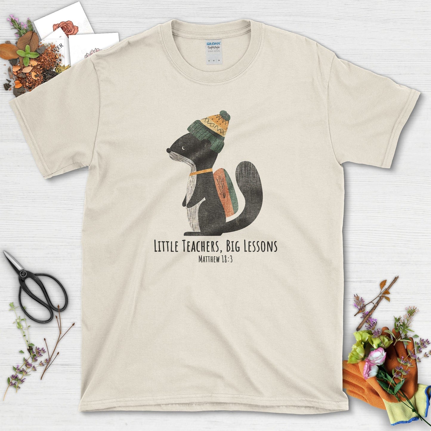 Little Teachers Big Lessons T-Shirt Essential Tees / S / Natural Physical Item