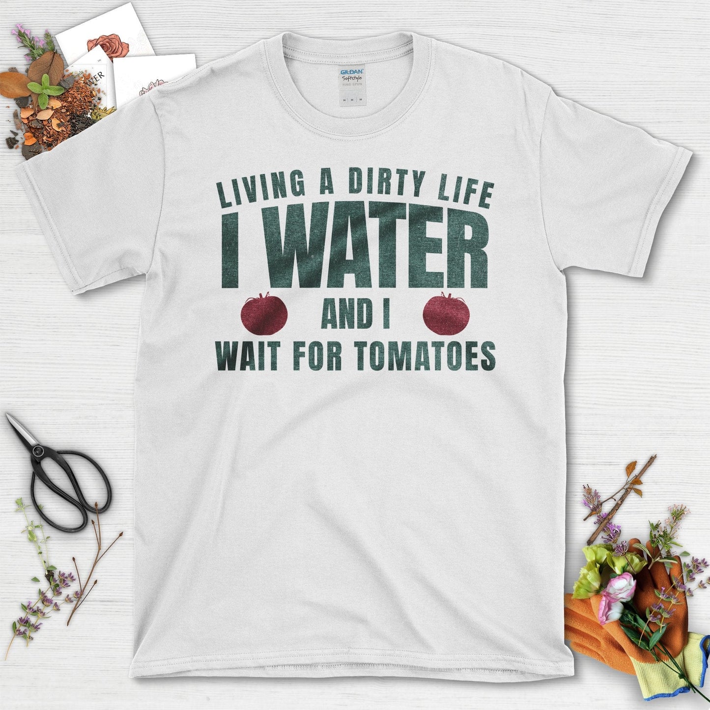 Living A Dirty Life Water Wait For Tomatoes T-Shirt Black / S T-Shirt