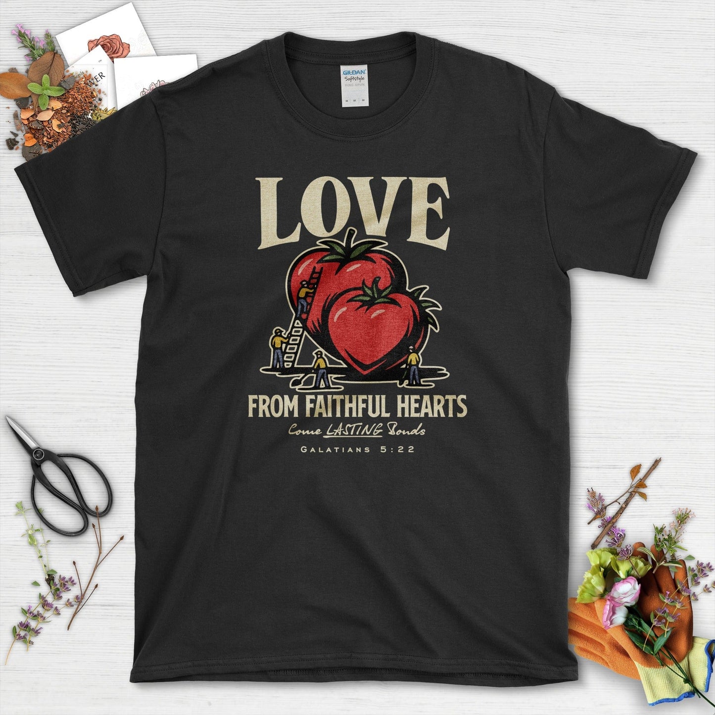Love from Faithful Hearts T-Shirt Essential Tees / S / Black Physical Item