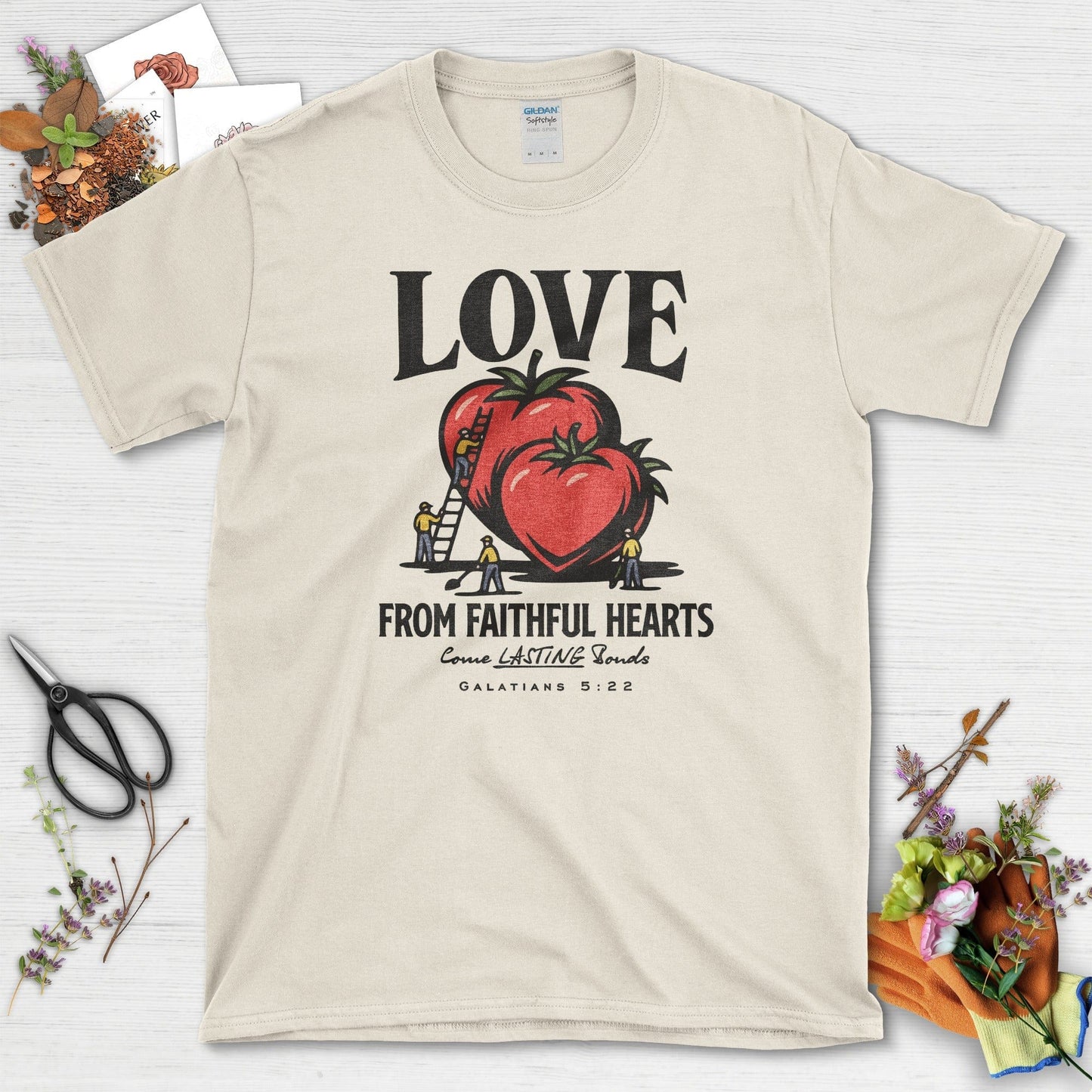 Love from Faithful Hearts T-Shirt Essential Tees / S / Natural Physical Item
