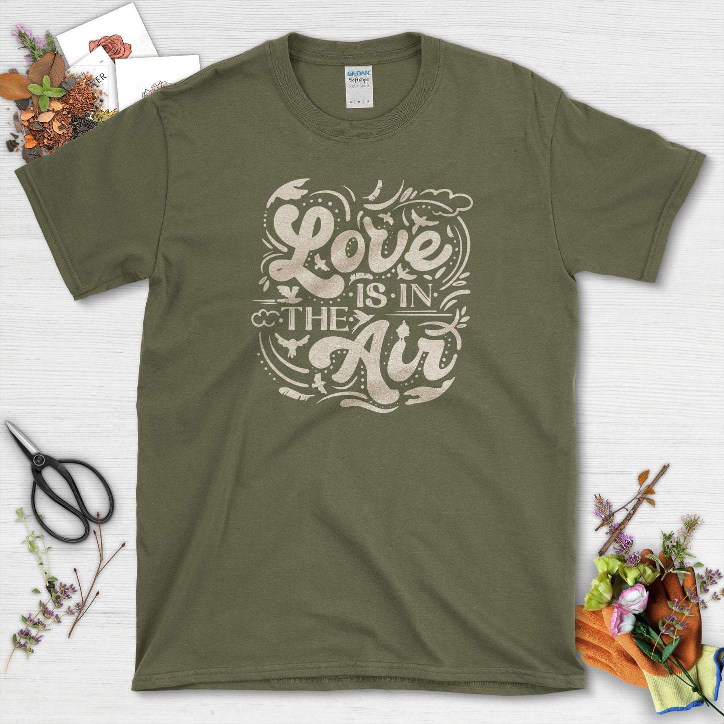 Love Is In Air T-Shirt Military Green / S T-Shirt