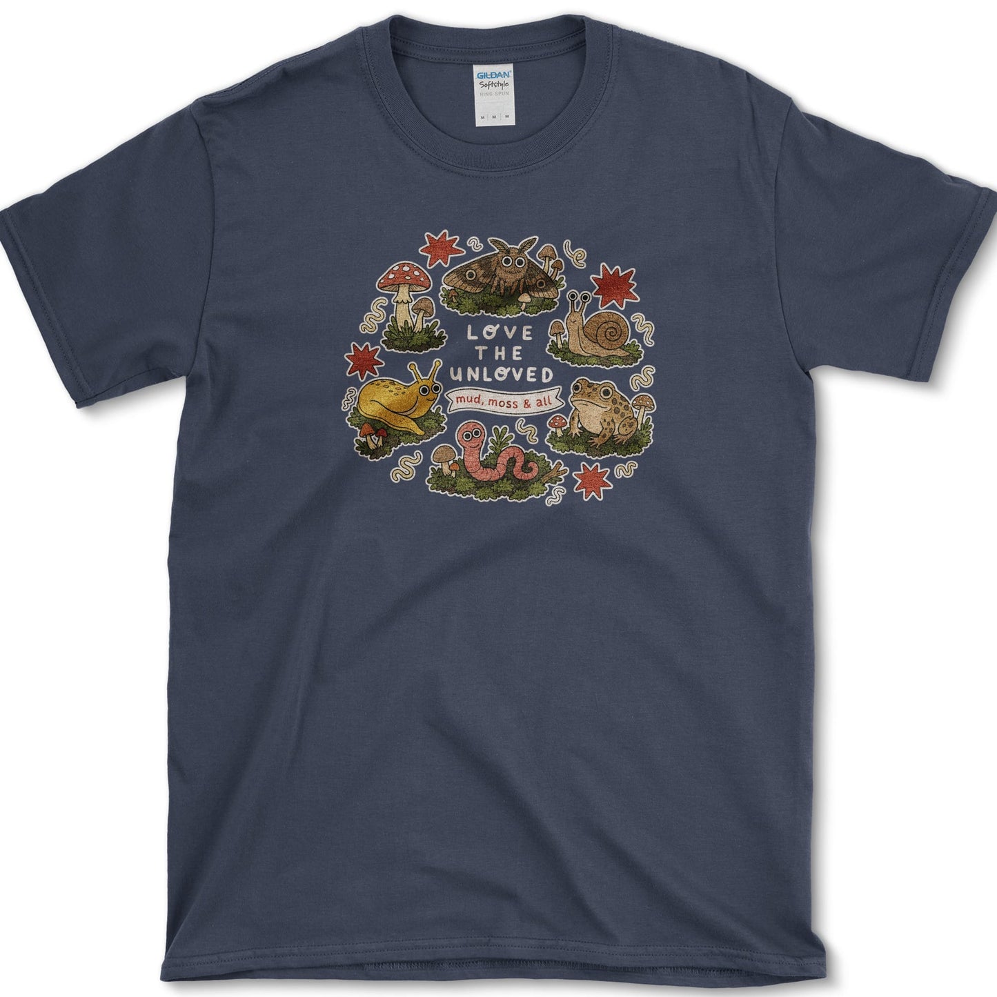Love the Unloved design featuring garden wildlife artwork on a t-shirt