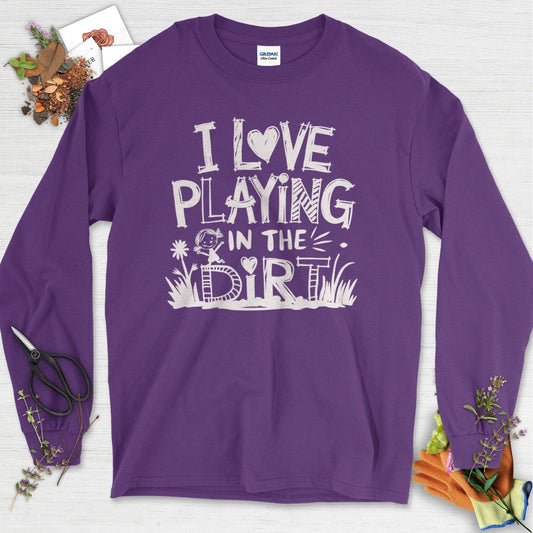 Loves to Play in Dirt Long Sleeve Purple / S Physical Item