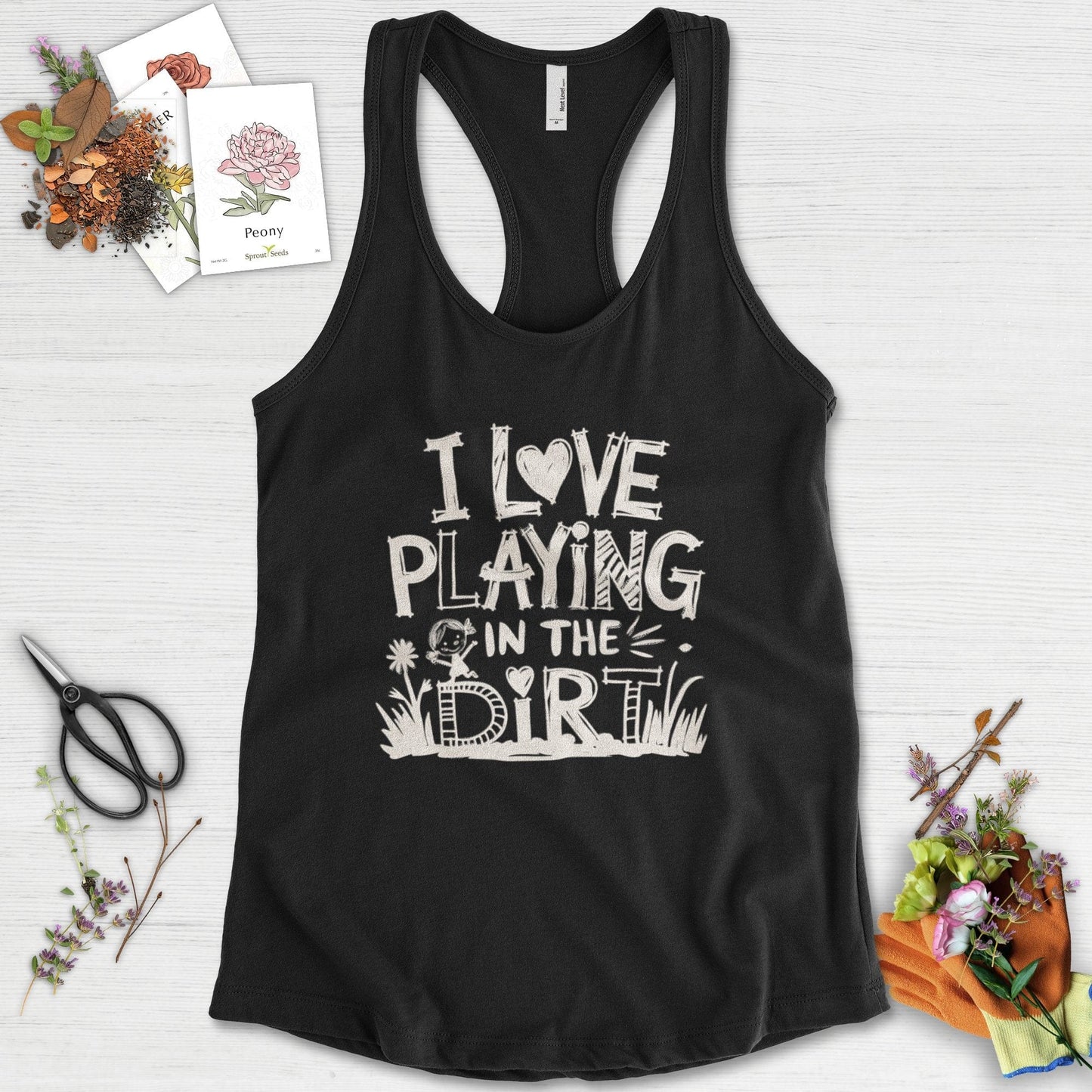 Loves to Play in Dirt Racerback Racerback / XS / Black Physical Item