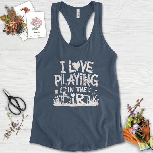 Loves to Play in Dirt Racerback Racerback / XS / Indigo Physical Item