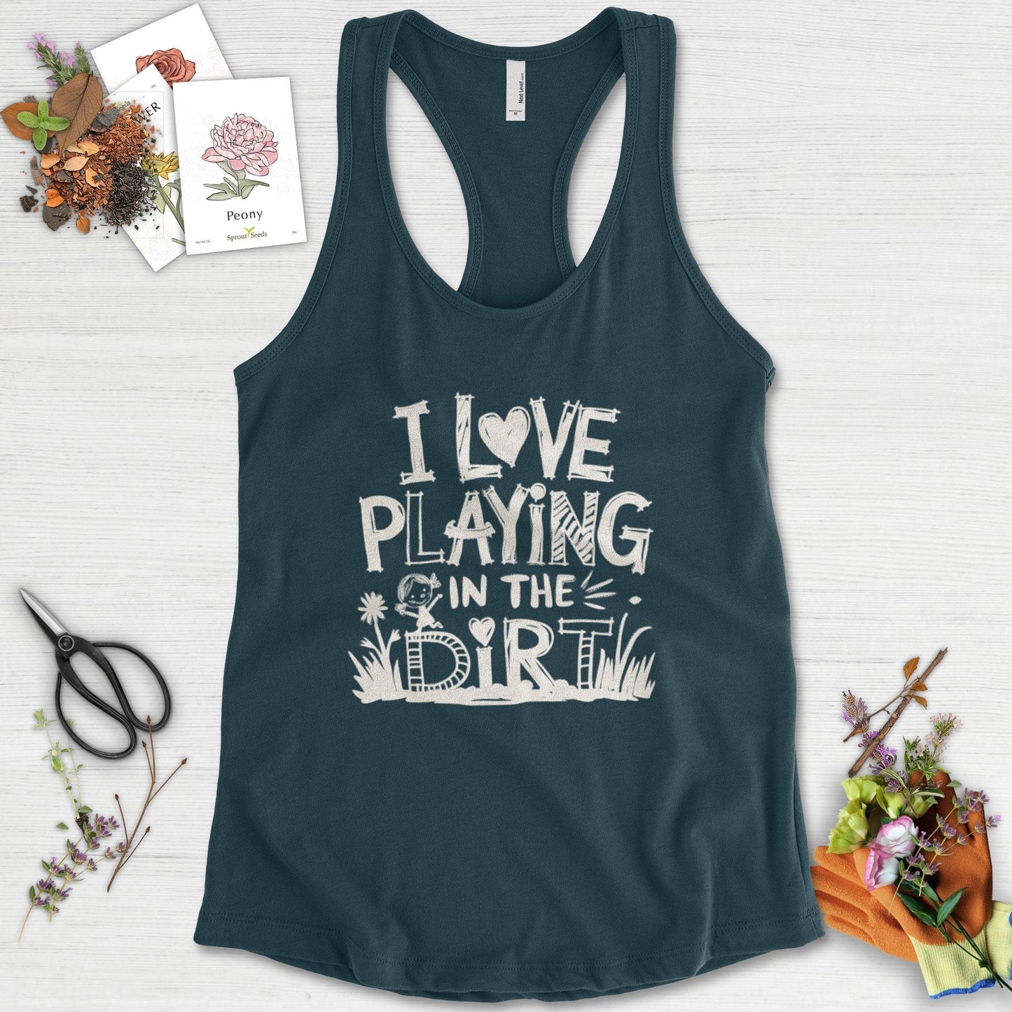 Loves to Play in Dirt Racerback Racerback / XS / Midnight Navy Physical Item
