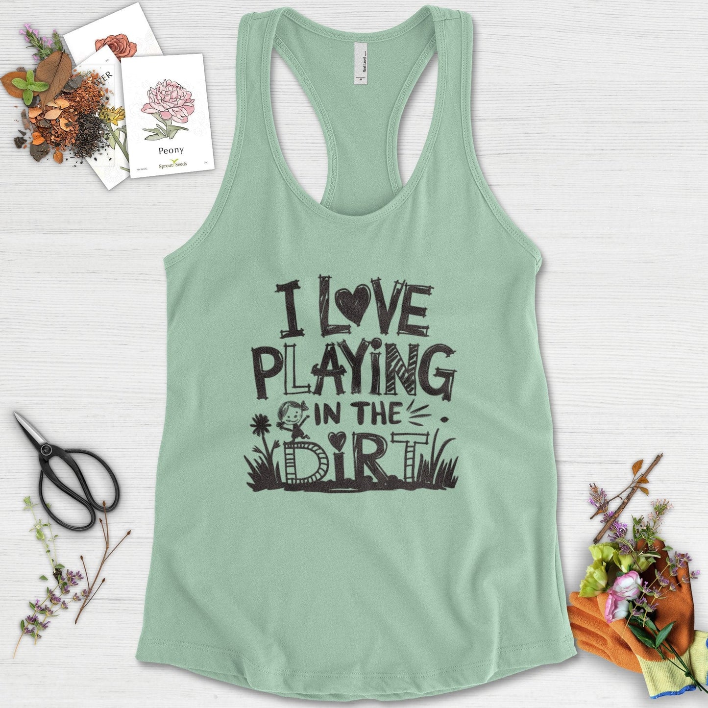 Loves to Play in Dirt Racerback Racerback / XS / Mint Physical Item