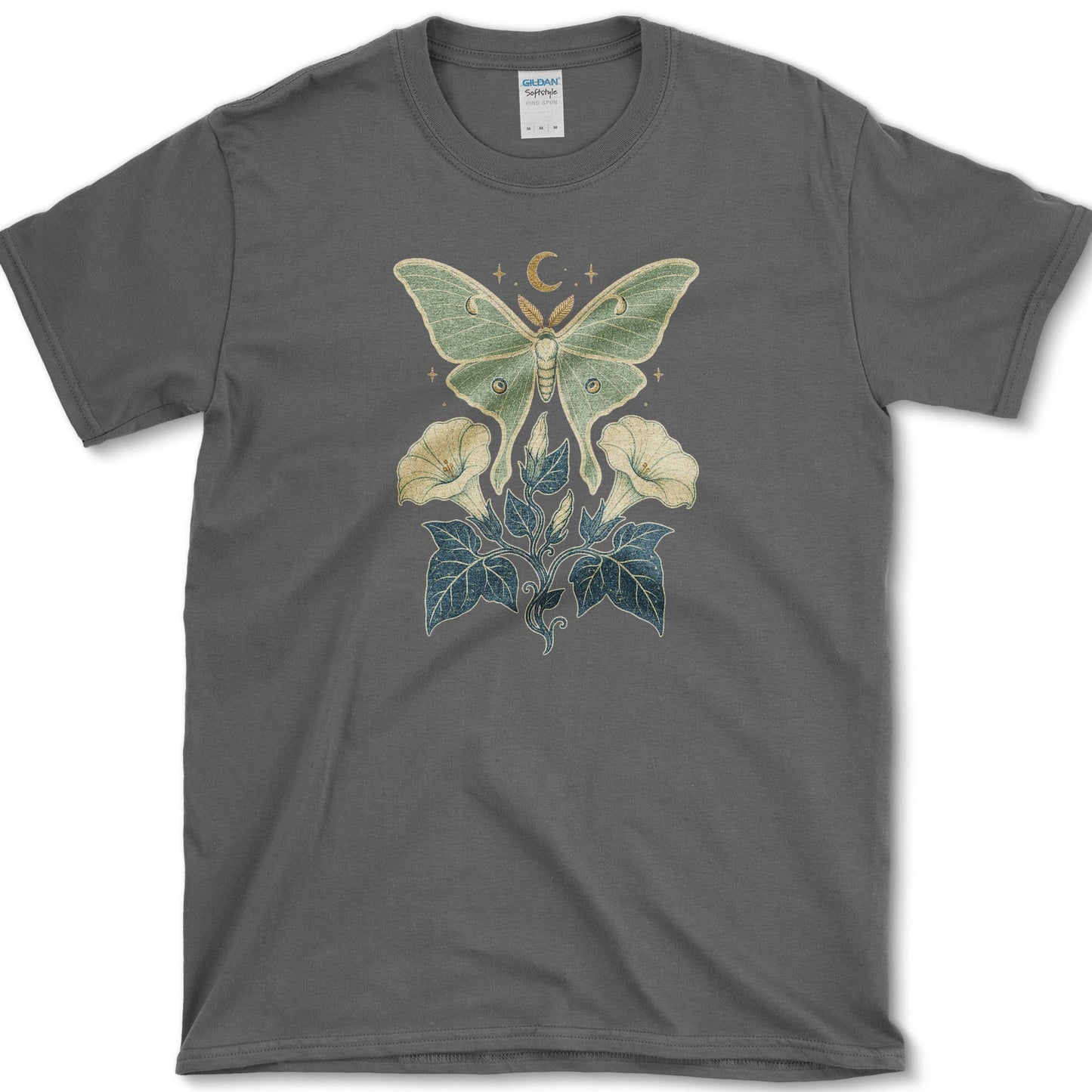 Luna Moth Moonflower T-Shirt S / Dark Heather Essential Tees