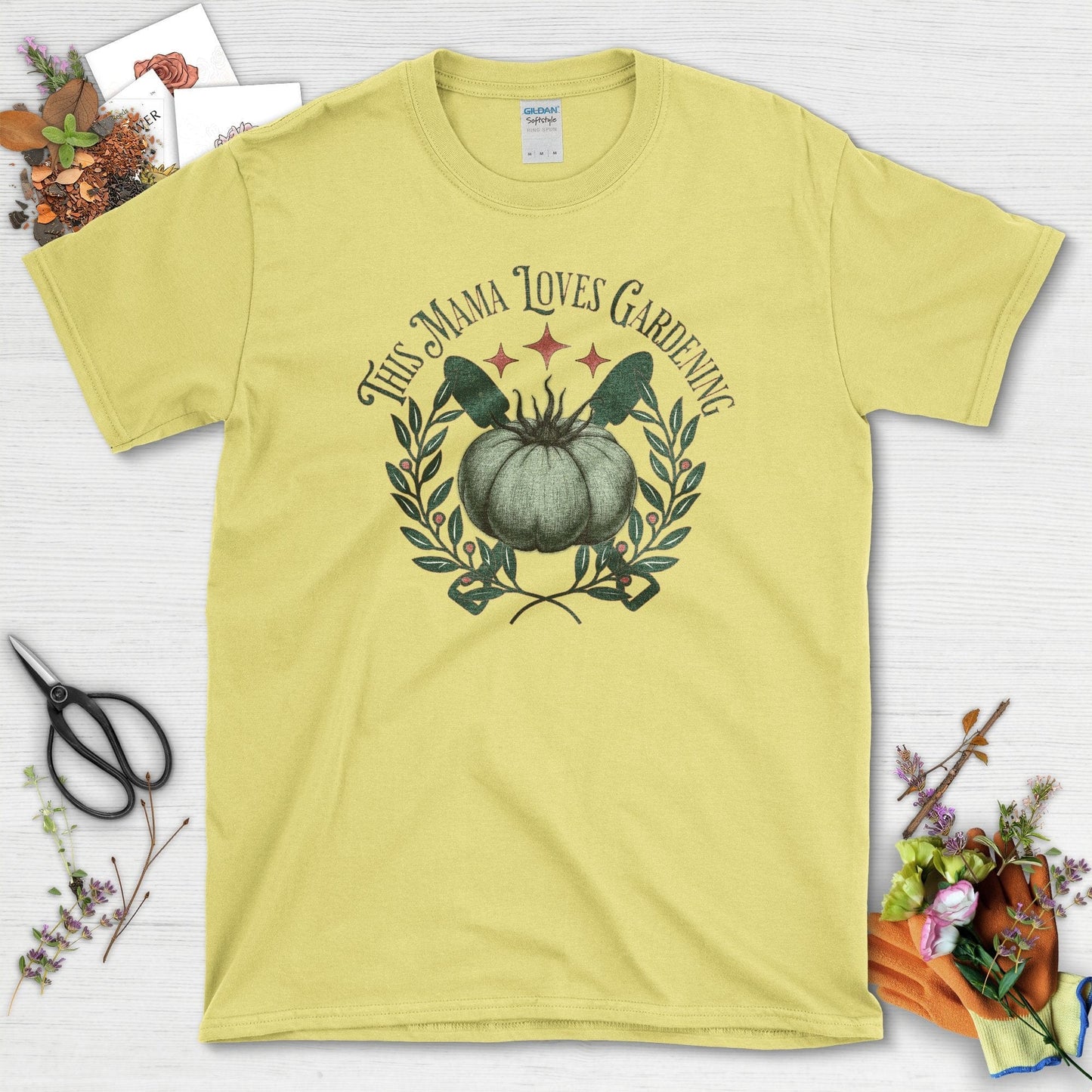 Mama Loves Gardening T-Shirt Cornsilk / S / T-Shirts Physical Item