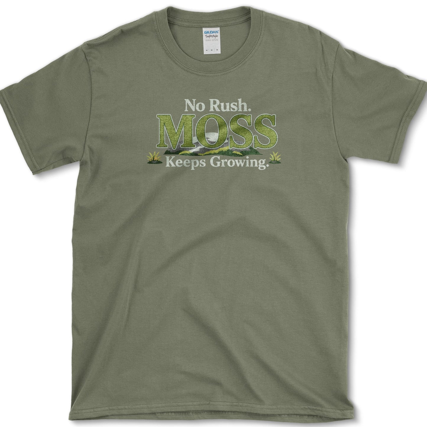 Moss Keeps Growing T-Shirt S / Military Green Essential Tees
