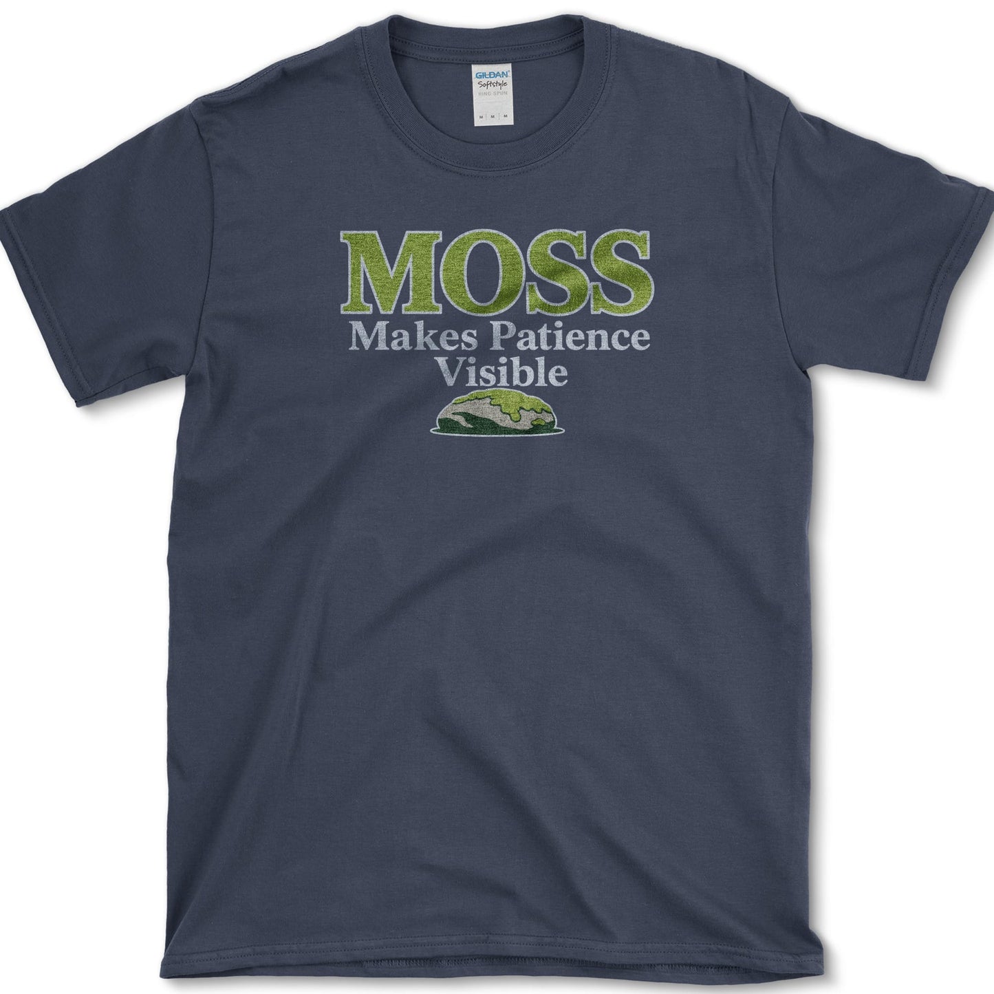 Moss Makes Patience T-Shirt S / Navy Essential Tees