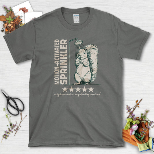 Motion Activated Sprinkler Squirrel T-Shirt Charcoal / S T-Shirt