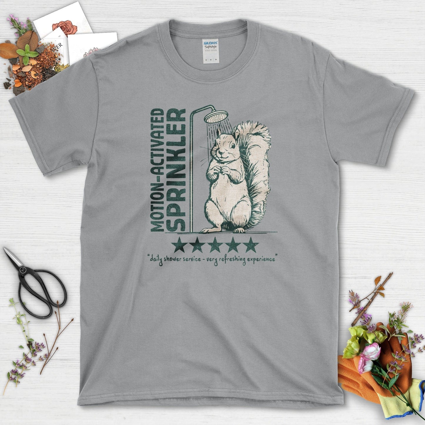 Motion Activated Sprinkler Squirrel T-Shirt Sport Grey / S T-Shirt