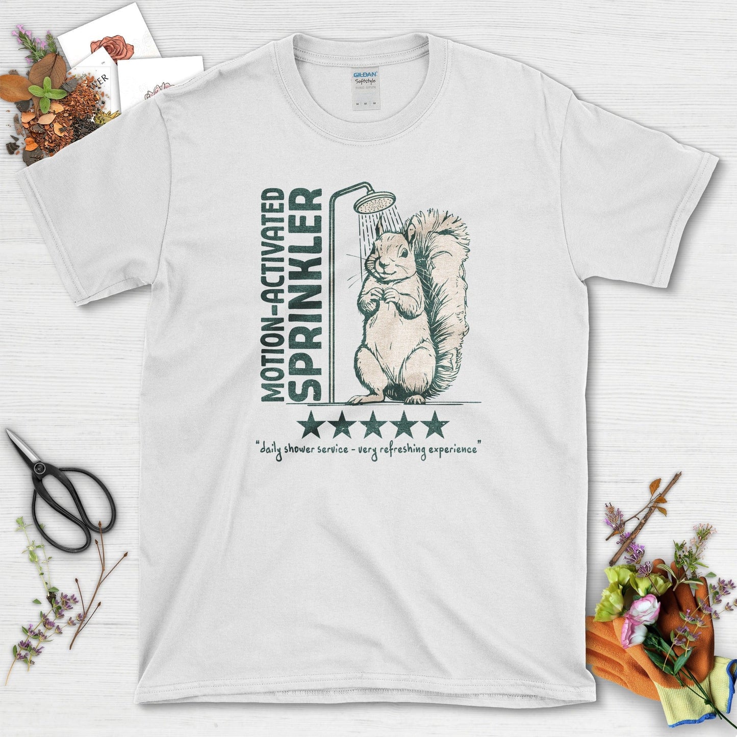 Motion Activated Sprinkler Squirrel T-Shirt White / S T-Shirt