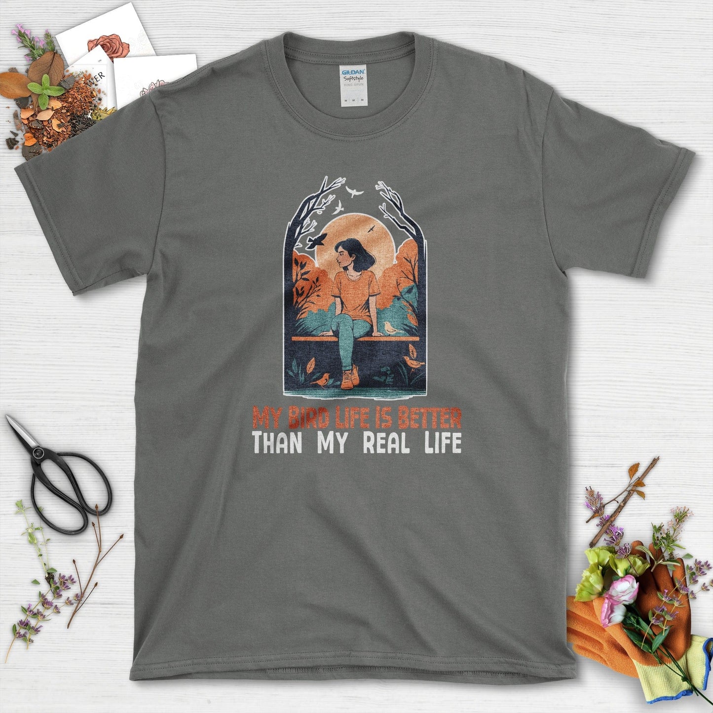 My Bird Life is Better T-Shirt Charcoal / S Physical Item