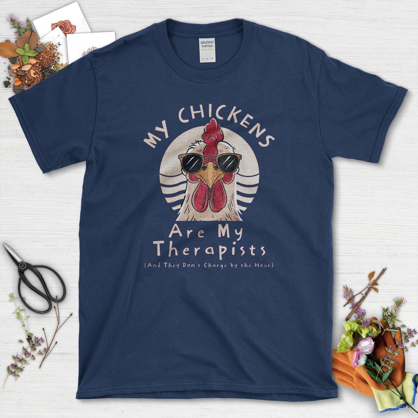 My Chickens Are My Therapists T-Shirt Navy / S T-Shirt