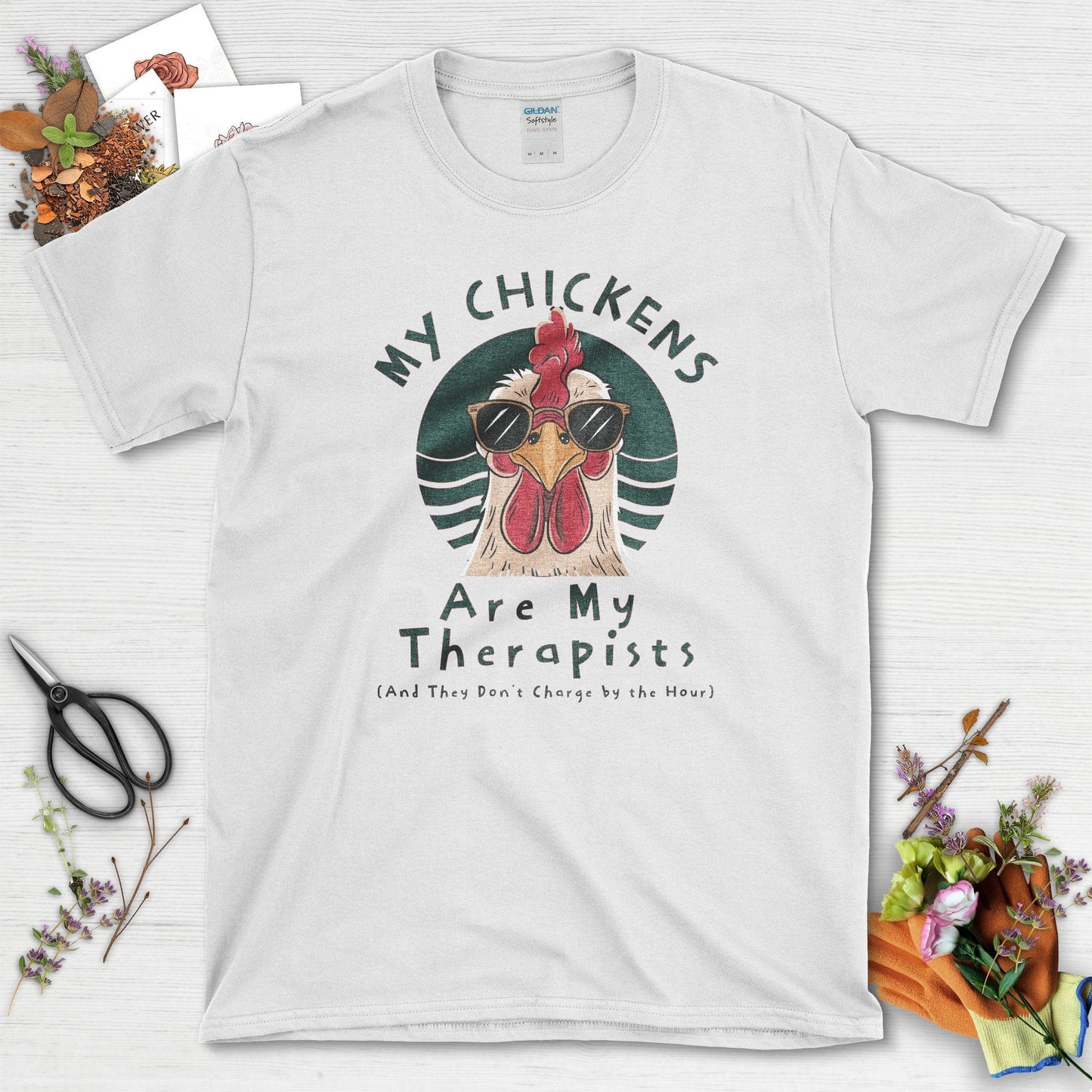 My Chickens Are My Therapists T-Shirt White / S T-Shirt