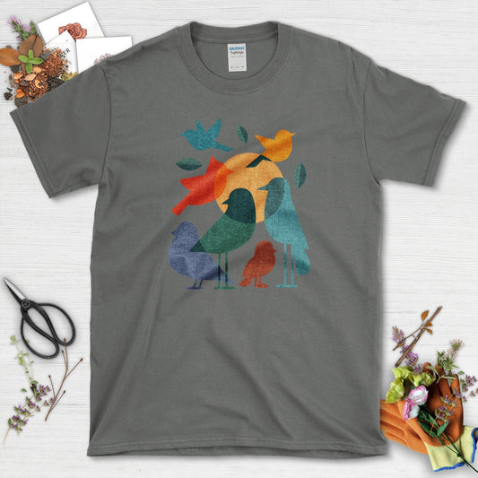 Mystery Flock Birds T-Shirt T-Shirts / S / Charcoal Physical Item
