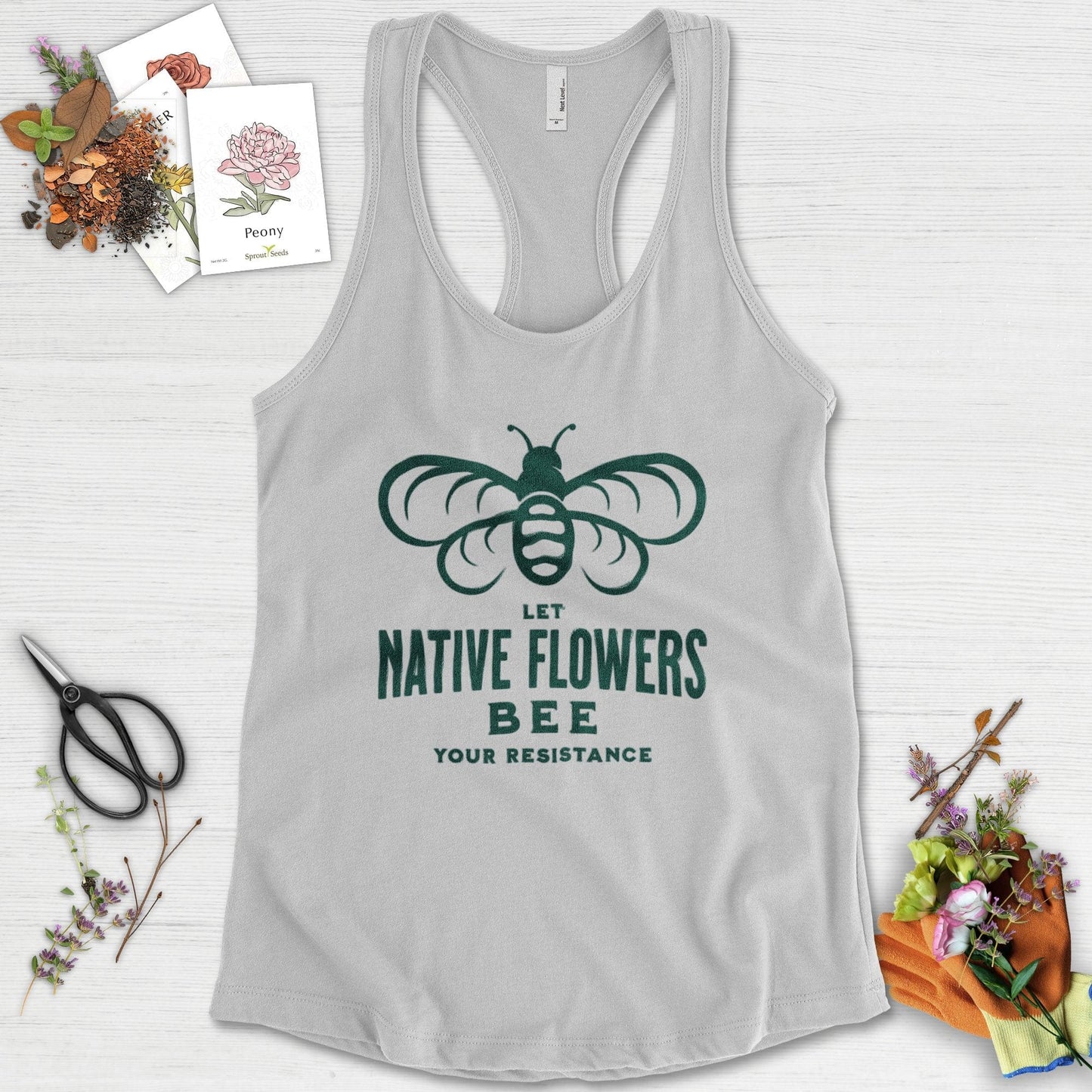 Native Flowers Your Resistance Racerback Racerback / XS / Heather Grey Physical Item