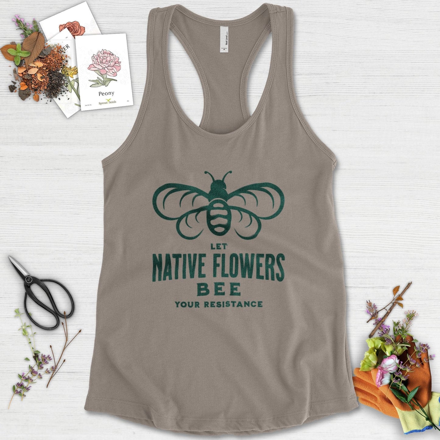 Native Flowers Your Resistance Racerback Racerback / XS / Warm Grey Physical Item