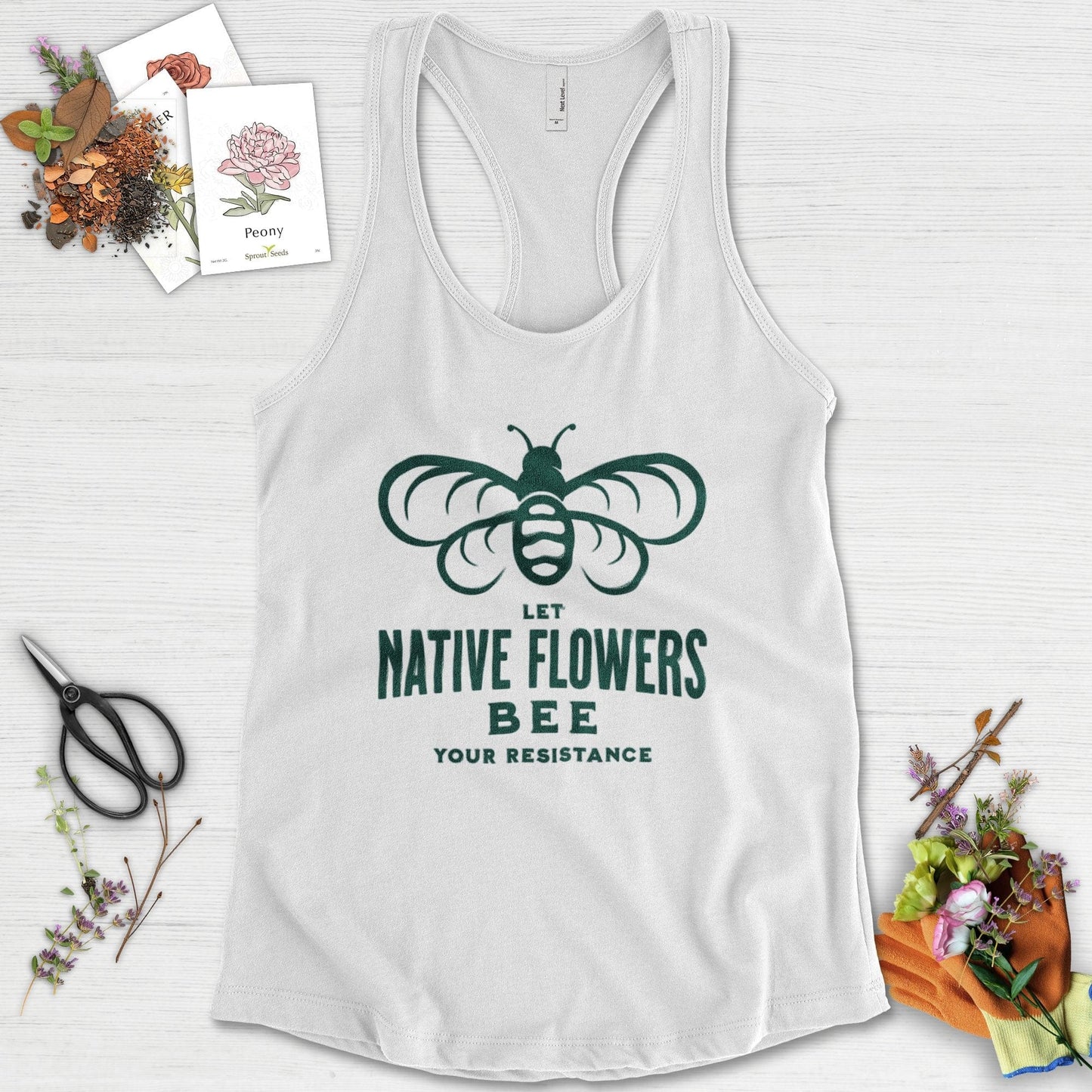 Native Flowers Your Resistance Racerback Racerback / XS / White Physical Item