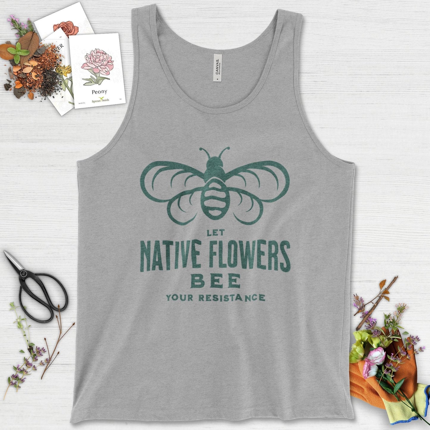 Native Flowers Your Resistance Tank Top Athletic Heather / XS Physical Item