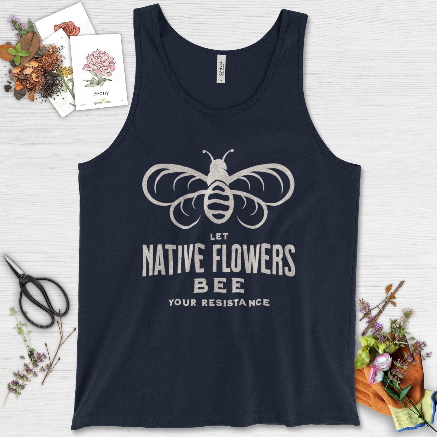Native Flowers Your Resistance Tank Top Navy / XS Physical Item
