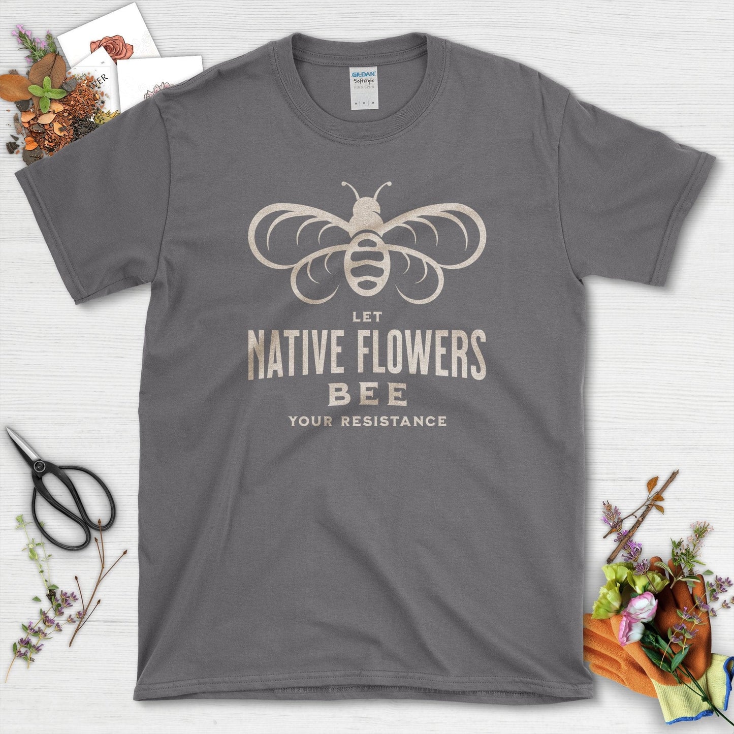 Native Flowers Your Resistance Youth T-Shirt Youth T-Shirt / XS / Charcoal Physical Item