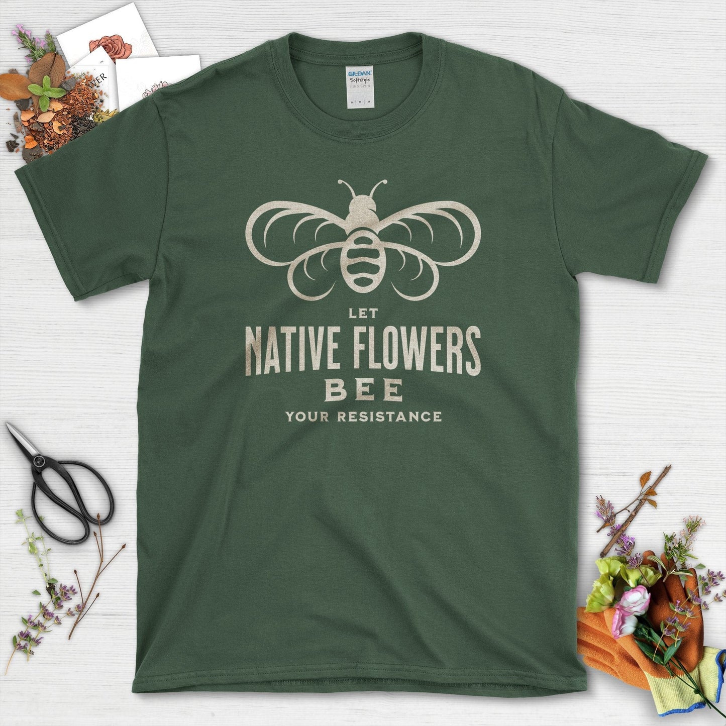 Native Flowers Your Resistance Youth T-Shirt Youth T-Shirt / XS / Forest Green Physical Item
