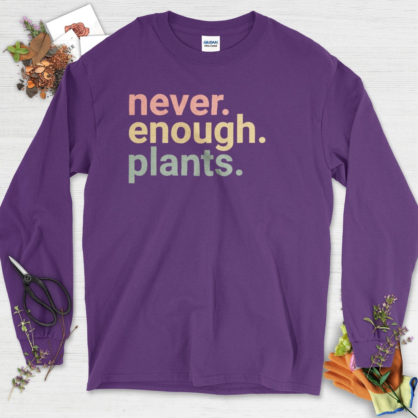 Never Enough Plants Long Sleeve Purple / S T-Shirt