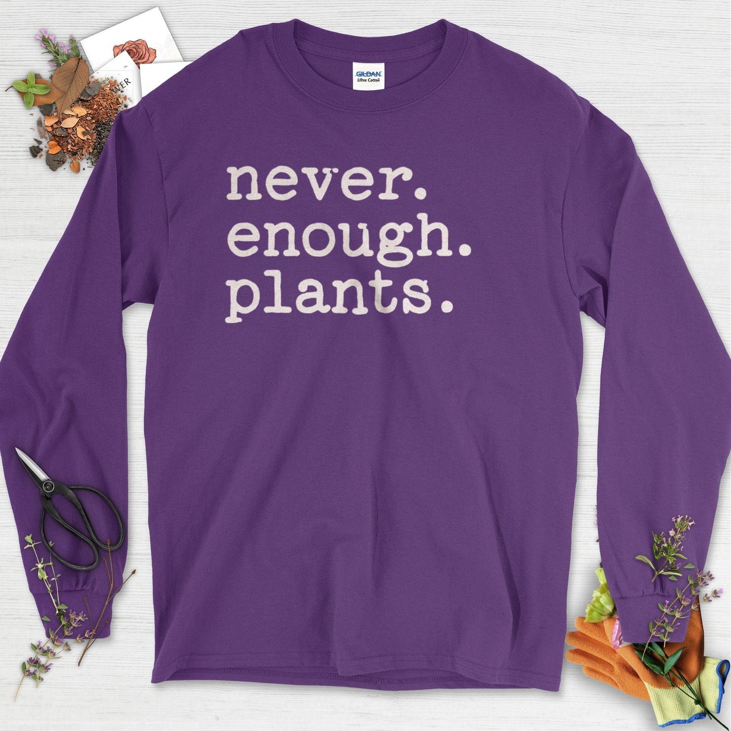 Never Enough Plants Long Sleeve Purple / S T-Shirt
