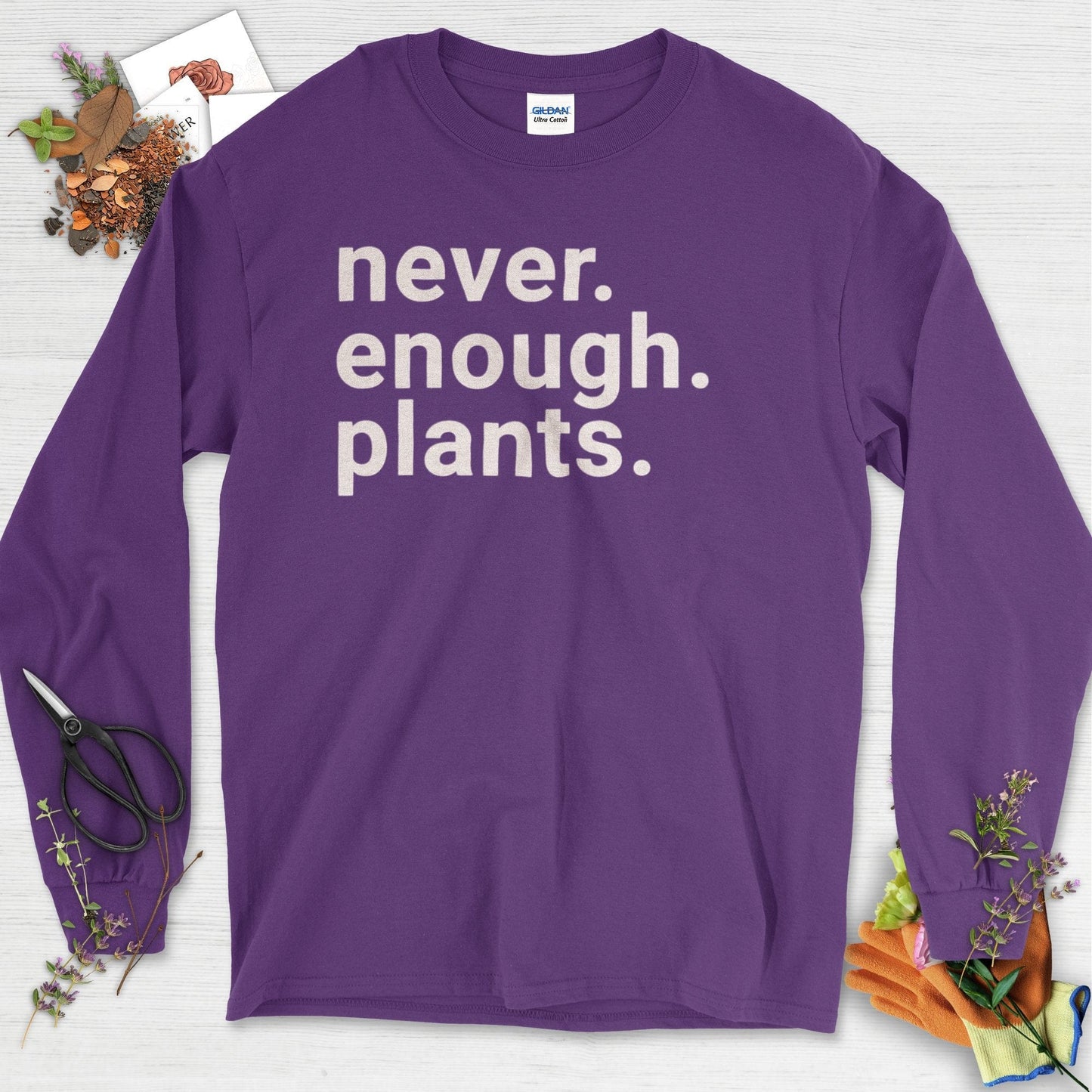 Never Enough Plants Long Sleeve Purple / S T-Shirt