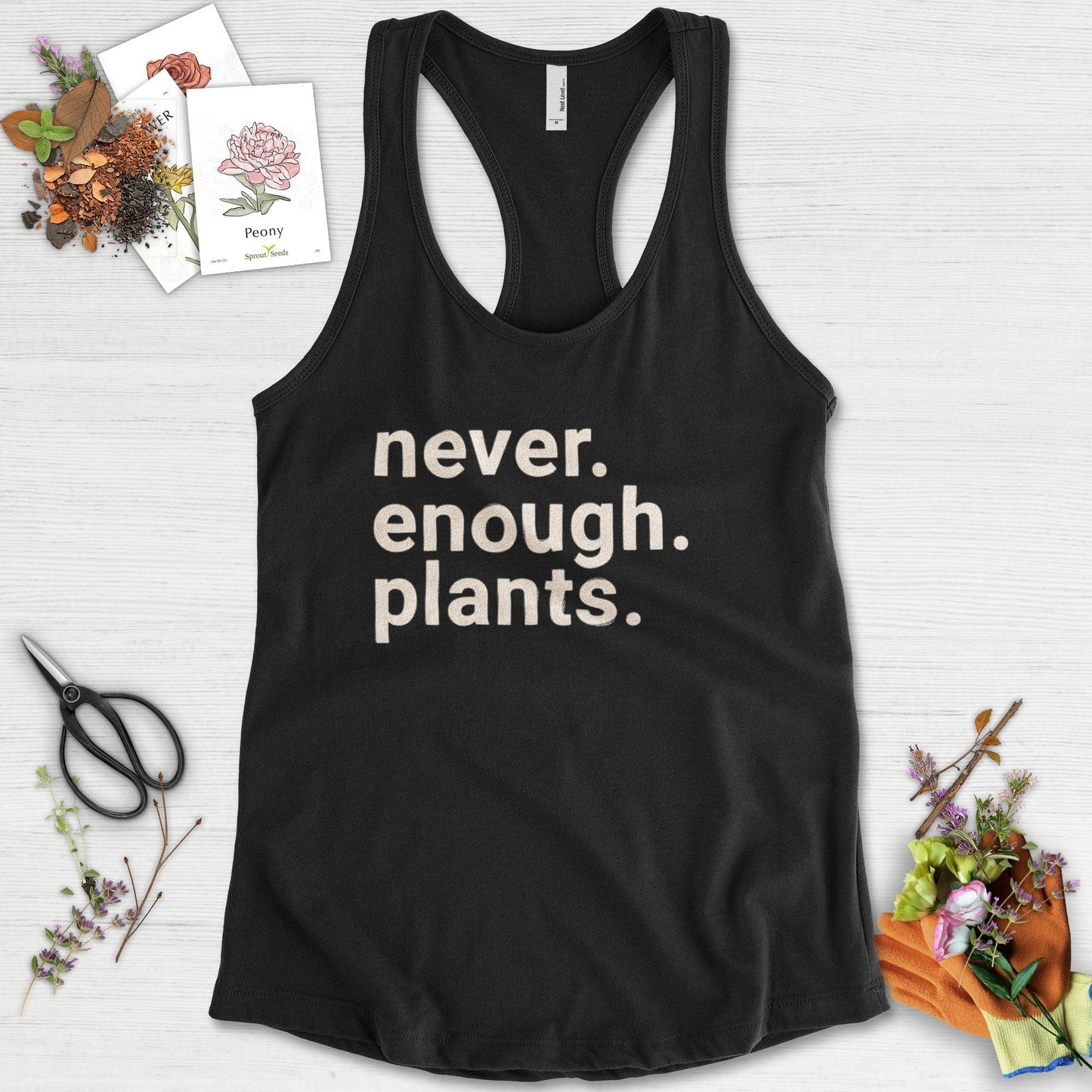 Never Enough Plants Racerback Racerback / XS / Black Physical Item