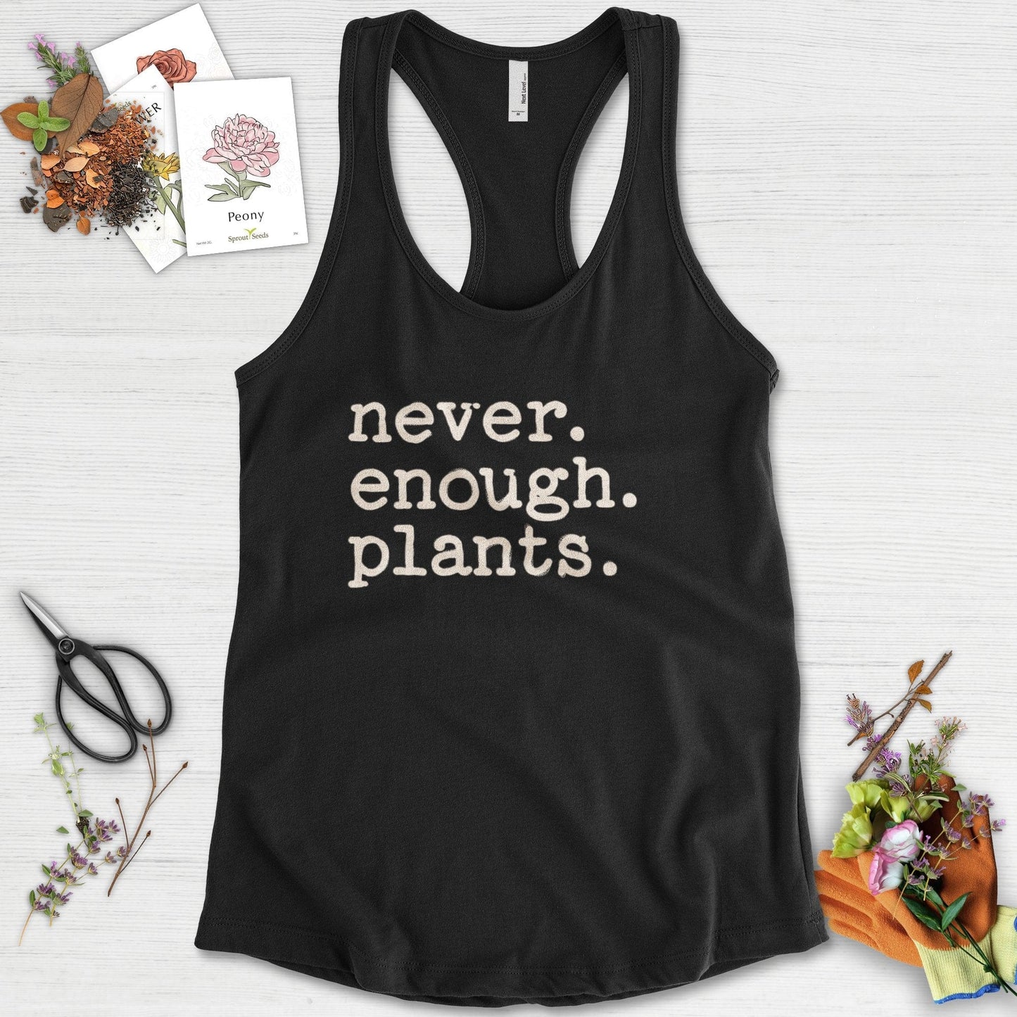 Never Enough Plants Racerback Racerback / XS / Black Physical Item