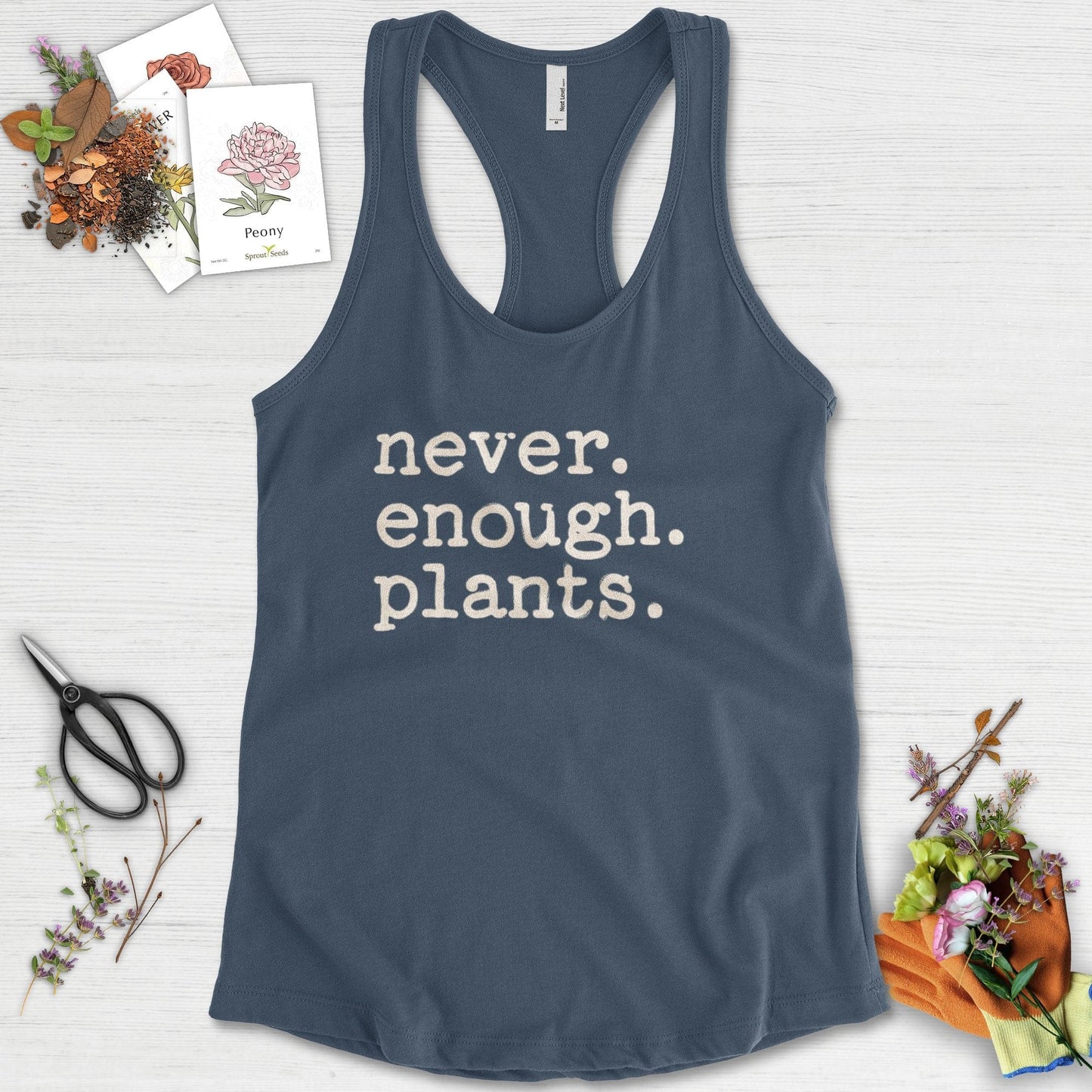 Never Enough Plants Racerback Racerback / XS / Indigo Physical Item