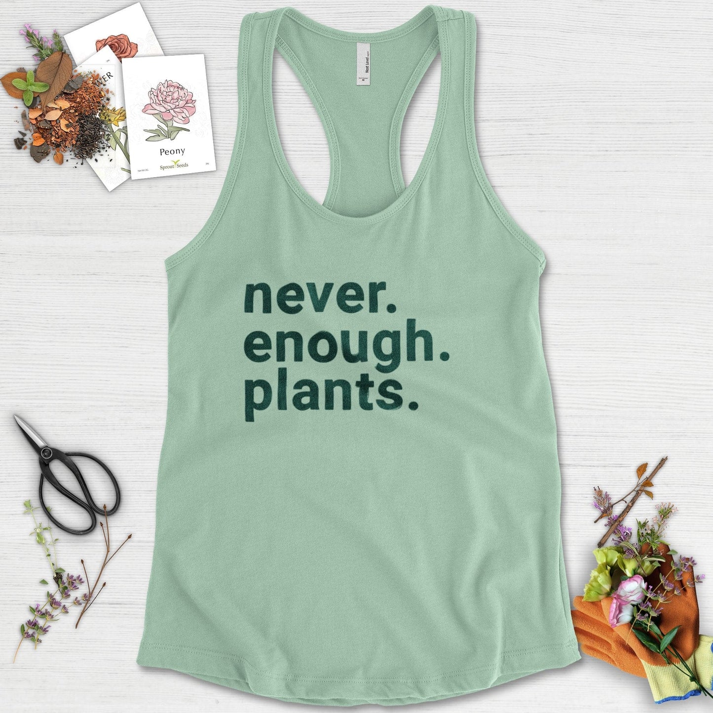 Never Enough Plants Racerback Racerback / XS / Mint Physical Item