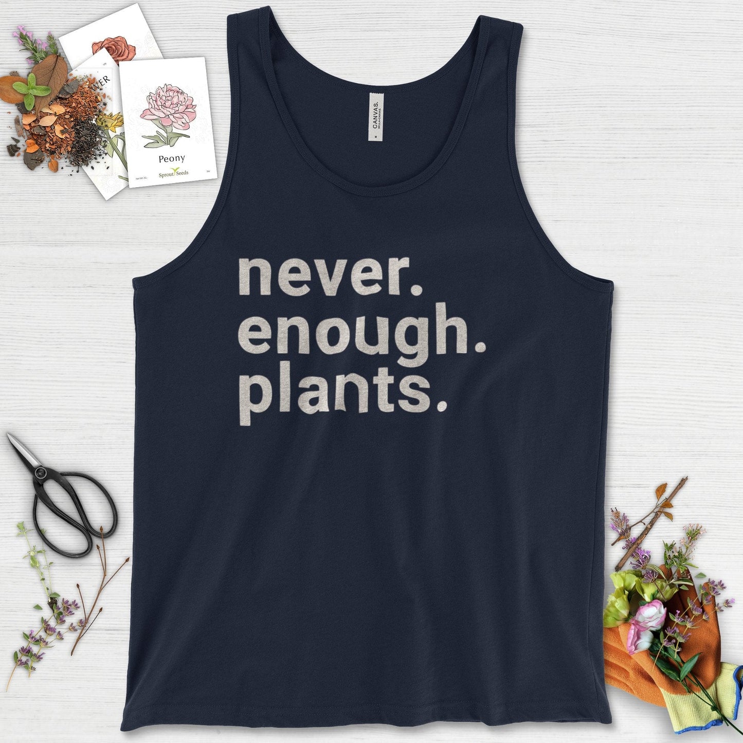 Never Enough Plants Tank Top Navy / XS Physical Item