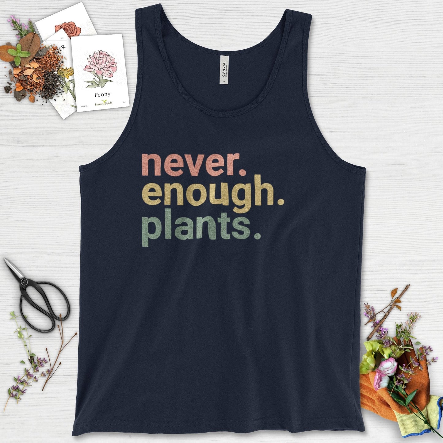Never Enough Plants Tank Top Navy / XS Physical Item